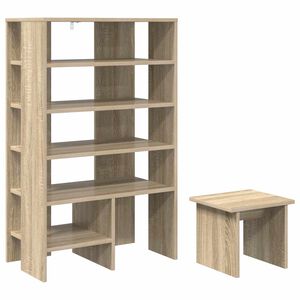 vidaXL Skosk&aring;p 2 st 62 x 35 x 100 cm Konstruerat tr&auml; Sonoma-ek