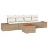 vidaXL Tr&auml;dg&aring;rdsoffset med kudde 5 pcs Beige Poly rattan