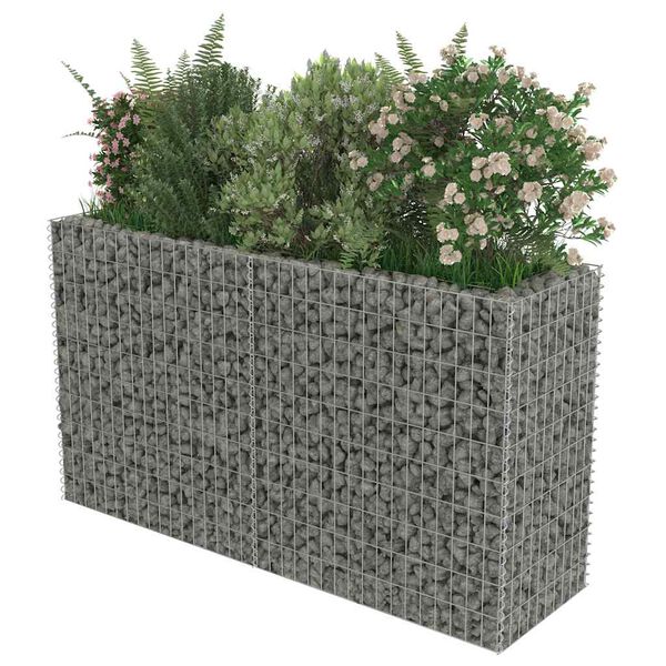 vidaXL Planteringsgabion upph&ouml;jd galvaniserat st&aring;l 180x50x100 cm