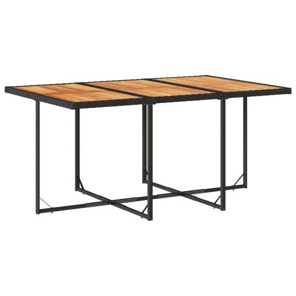 vidaXL Matgrupp f&ouml;r tr&auml;dg&aring;rden med dynor 11 delar svart konstrottning