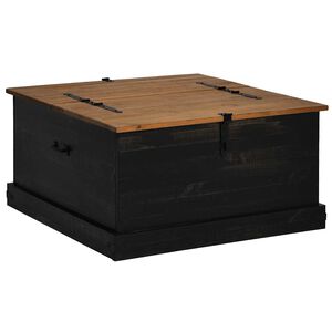 vidaXL F&ouml;rvaringskista HALDEN svart 91x91x47 cm massiv tr&auml; furu
