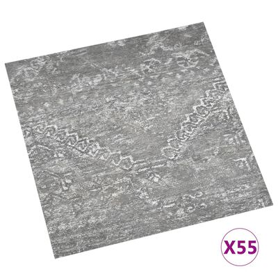 vidaXL Självhäftande golvplankor 55 st PVC 5,11 m² betonggrå