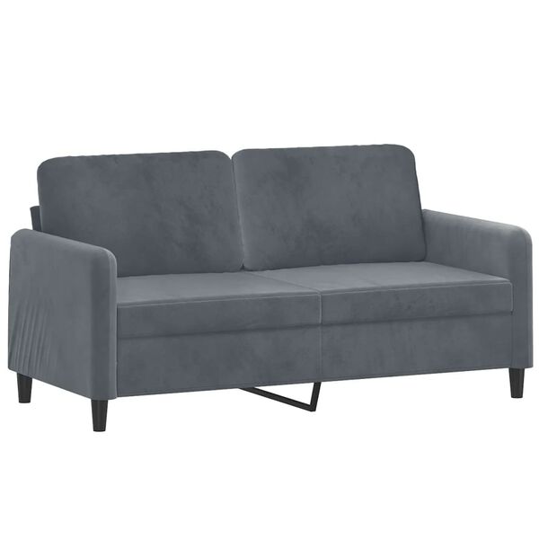 vidaXL Soffa 2-sits m&ouml;rkgr&aring; 140 cm sammet