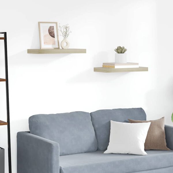vidaXL Sv&auml;vande v&auml;gghyllor 2 st ek 50x23x3,8 cm MDF