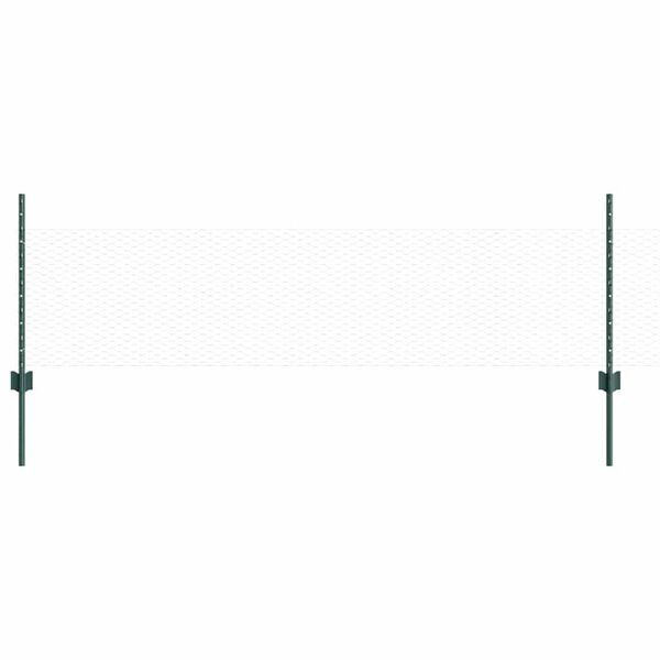 vidaXL St&auml;ngsel med stolpe Gr&ouml;n 0,5 x 100 m St&aring;l och PVC