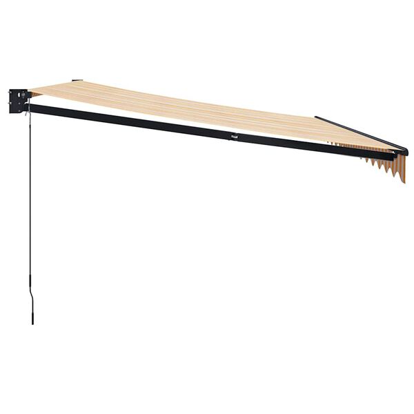 vidaXL Markis inf&auml;llbar gul och vit 4x3 m tyg&aluminium