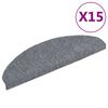 vidaXL Trappmattor sj&auml;lvh&auml;ftande 15 st 65x21x4 cm ljusgr&aring; halvrunda stora