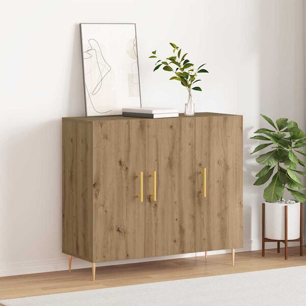 vidaXL Sideboard Artisan Ek 90 x 34 x 80 cm Konstruerat tr&auml;