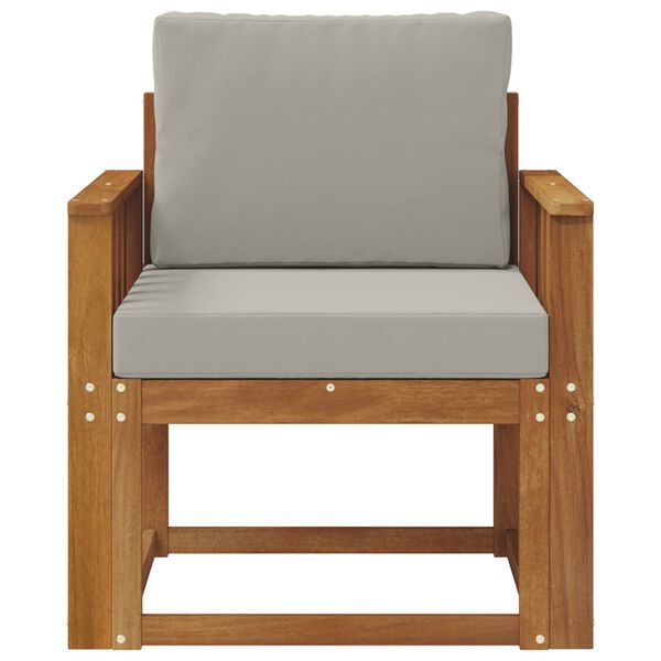 vidaXL Utomhussoffa Massivt akaciatr&auml; och polyester Naturlig