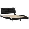 vidaXL Bed Frame without Mattress "Hvar" Black and White 140x200 cm Faux Leather