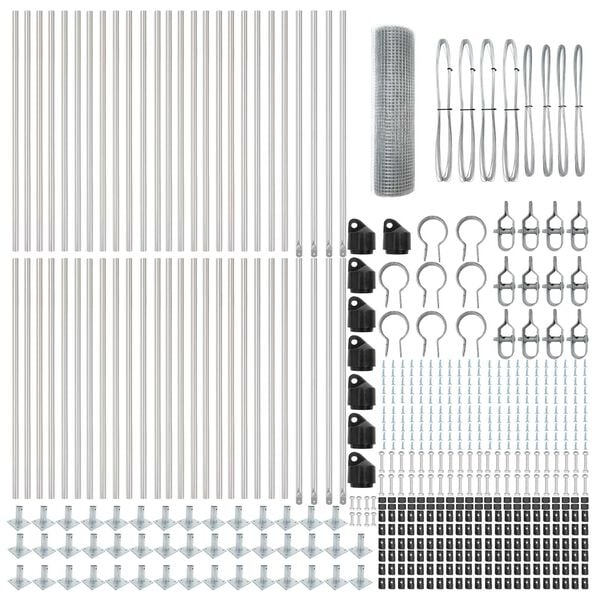 vidaXL St&auml;ngselstolpe Silver 100 x 0,5 m (25 x 25 mm n&auml;t) St&aring;l