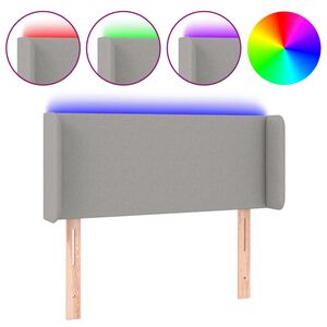 vidaXL S&auml;nggavel LED ljusgr&aring; 83x16x78/88 cm tyg
