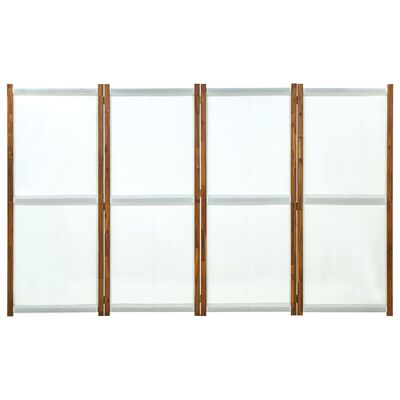 vidaXL Rumsavdelare 4 paneler gräddvit 280x170 cm