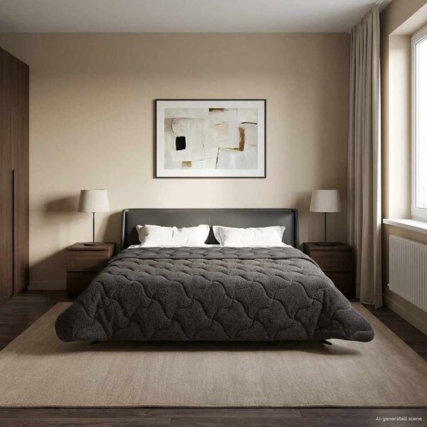 vidaXL Full &Aring;rs-Duvet Quiltad Antracit 220 x 260 cm