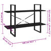 vidaXL Bokhylla 2 hyllplan svart 100x30x70 cm konstruerat trä