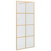 vidaXL Walk-in Duschv&auml;gg Guld 90 x 195 cm h&auml;rdat glas