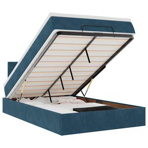 vidaXL Ottoman s&auml;ngram med madrass m&ouml;rkbl&aring; 120x200 cm sammet