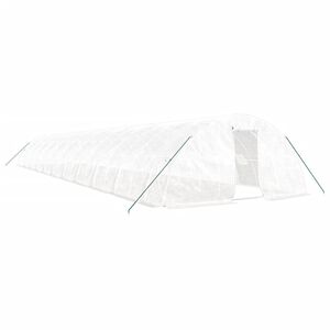 vidaXL V&auml;xthus med st&aring;lram vit 110 m&sup2; 22x5x2,3 m