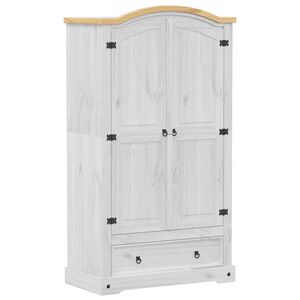 vidaXL Garderob Corona vit 102x52x186 cm massiv furu