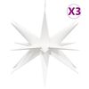 vidaXL Stj&auml;rnor med LED-belysning 3 st vikbar vit 57 cm