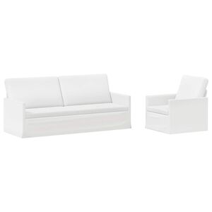 vidaXL Soffset 2 st Vit Tyg