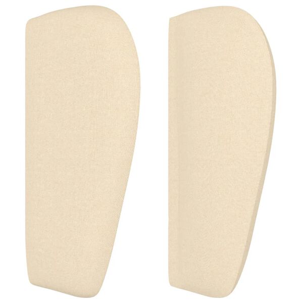 vidaXL S&auml;nggavel med kanter gr&auml;ddvit 93x23x78/88 cm tyg