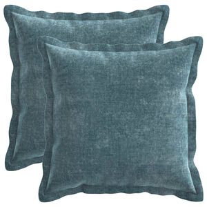 vidaXL Kudd&ouml;verdrag 2 st HOUTEN Bl&aring; 30 x 30 cm Chenilletyg