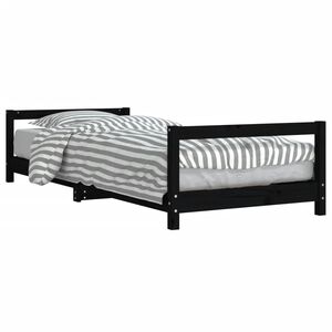 vidaXL S&auml;ngram f&ouml;r barn svart 90x190 cm massiv furu