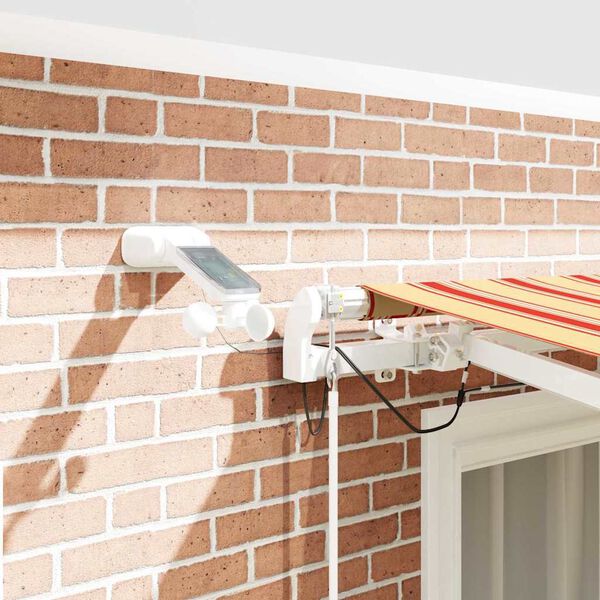 vidaXL Utf&auml;llbar markis med LED -remsljus Gul och Orange 300 x 250 cm