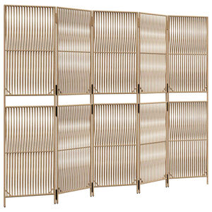 vidaXL Rumsavdelare 5 paneler beige konstrottning