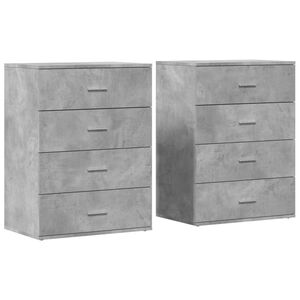 vidaXL Sk&auml;nkar 2 st betonggr&aring; 60x39x80 cm konstruerat tr&auml;