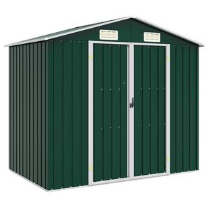 vidaXL Tr&auml;dg&aring;rdsskjul gr&ouml;n 205x129x183 cm galvaniserat st&aring;l