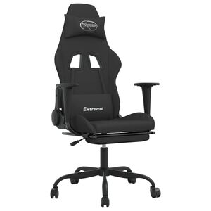 vidaXL Gamingstol med fotst&ouml;d och massage svart konstl&auml;der