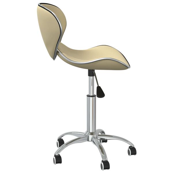 vidaXL Snurrbara matstolar 6 st gräddvit konstläder