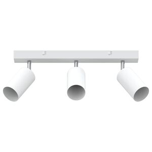 vidaXL Takspotlight med str&aring;lkastare Vit 38 x 6 x 16 cm Metall