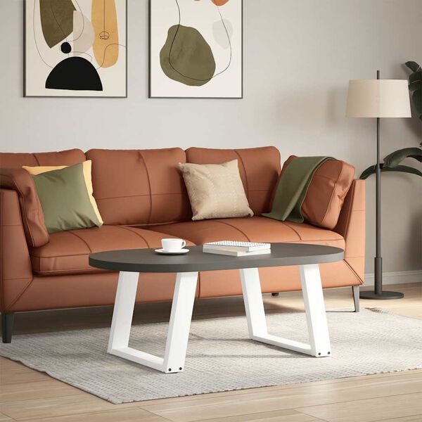 vidaXL Soffbordsben U-formade 2 st vita 70x(42-43) cm stål