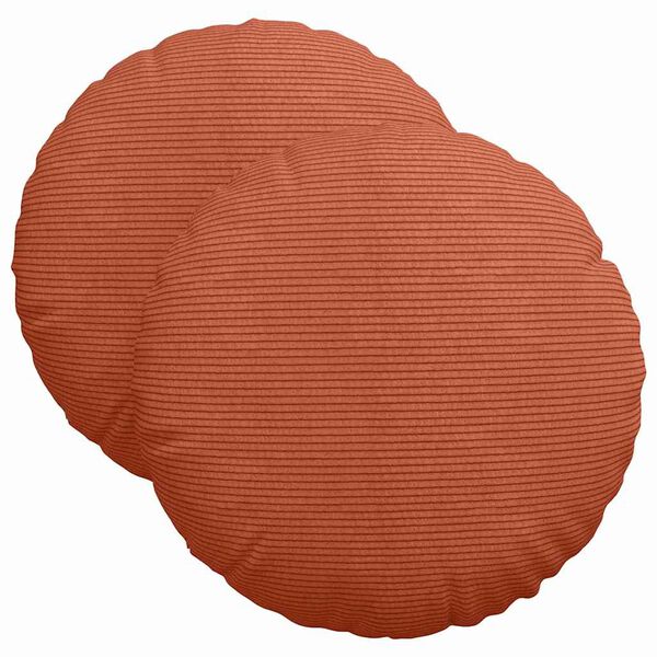 vidaXL Sittkuddar 2 pcs R&ouml;d orange &Oslash; 40 cm Kordread tyg
