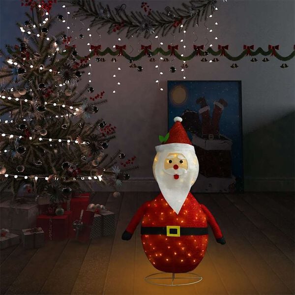 vidaXL Dekorativ jultomte med LED lyxigt tyg 90 cm