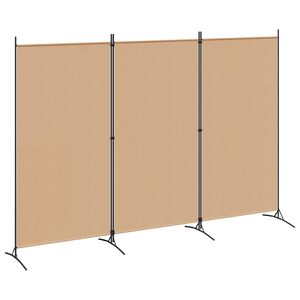vidaXL 3-panelers rumsavdelare Beige 260 x 180 cm Tyg