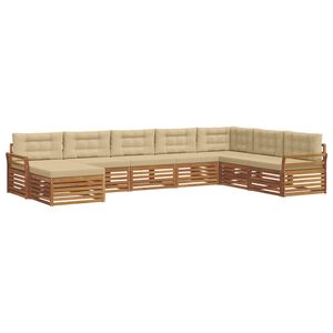 vidaXL Utomhussoffset med kudde 8 pcs Naturlig och Beige