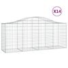 vidaXL Gabioner b&aring;gformade 14 st 200x50x80/100 cm galvaniserat j&auml;rn