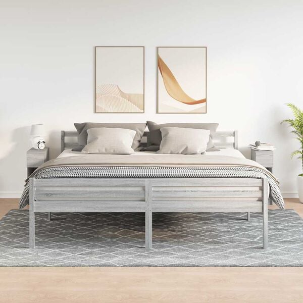 vidaXL Sängbord 2 st med låda grå sonoma 20x36x60 cm