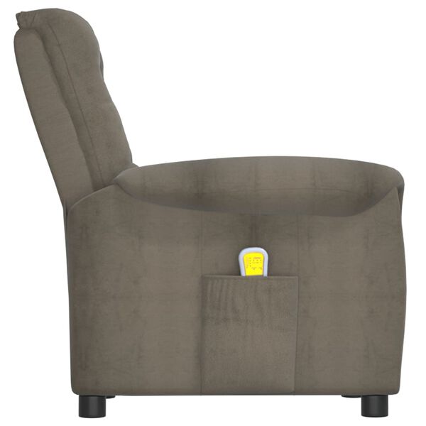 vidaXL Massagef&aring;t&ouml;lj m&ouml;rkgr&aring; mikrofibertyg