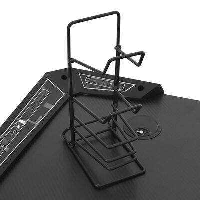 vidaXL Gamingskrivbord LED med Y-formade ben svart 110x60x75 cm