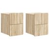 vidaXL V&auml;ggmonterat S&auml;ngbord 2 pcs Sonoma-ek 33 x 34,5 x 43 cm