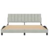 vidaXL Bed Frame without Mattress "Hanko" Light Grey 180x200 cm Velvet