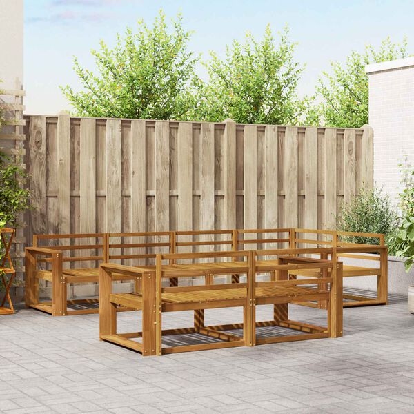 vidaXL Utomhussoffset 7 pcs Naturf&auml;rg Massivt Akaciatr&auml;