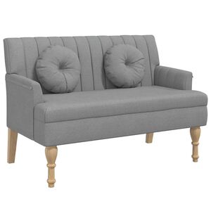 vidaXL B&auml;nk med kuddar ljusgr&aring; 113x64,5x75,5 cm tyg