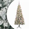 vidaXL Konstgjord julgran med julkulor 180 cm 300 LED-lampor Varmvit