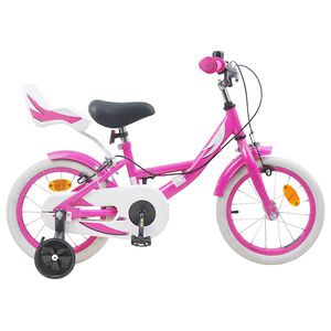 vidaXL Barncykel 12 Tum f&ouml;r 2-4 &aring;ringar Rosa